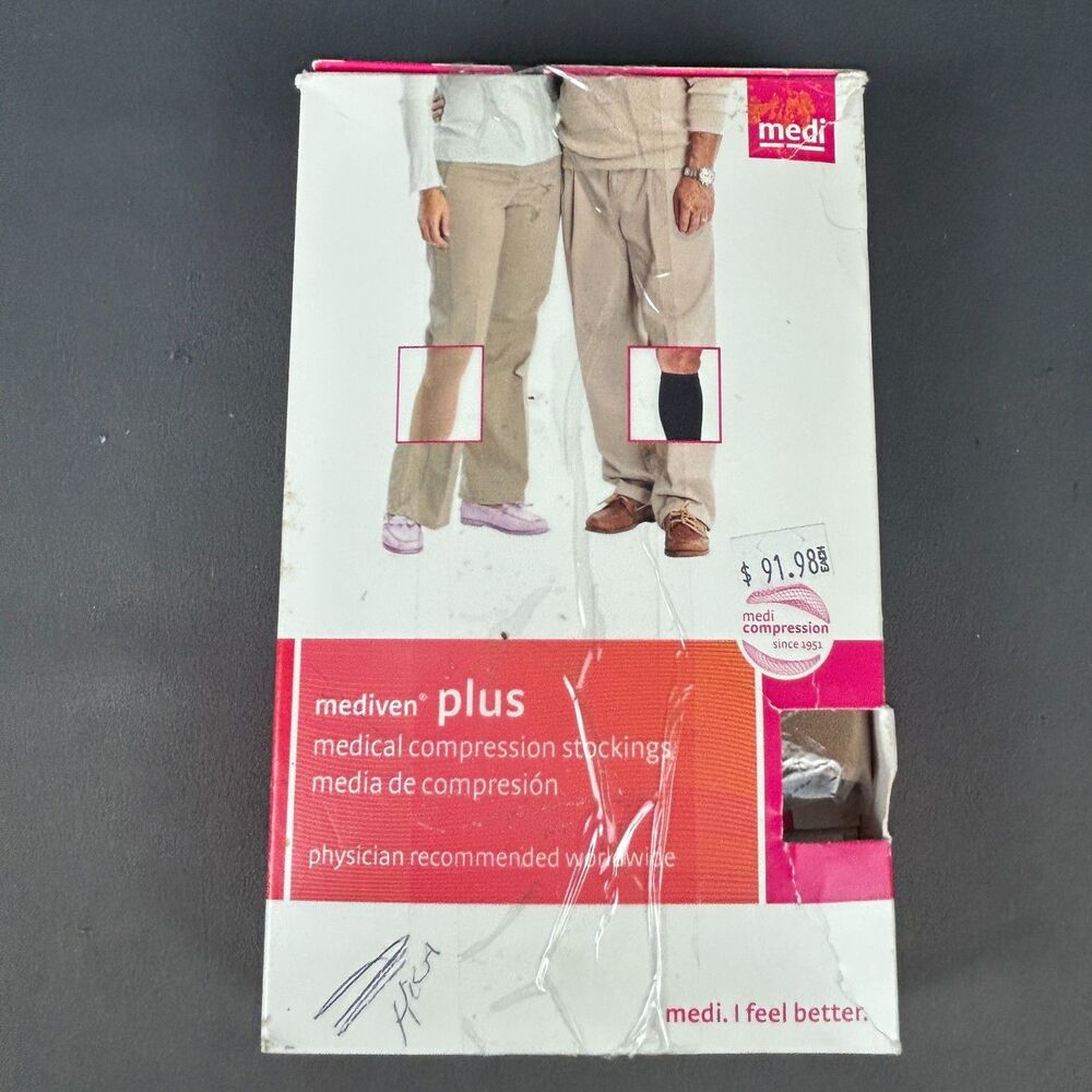 Mediven Plus Calf with Top Band Compression Stockings Size VII 7 Beige